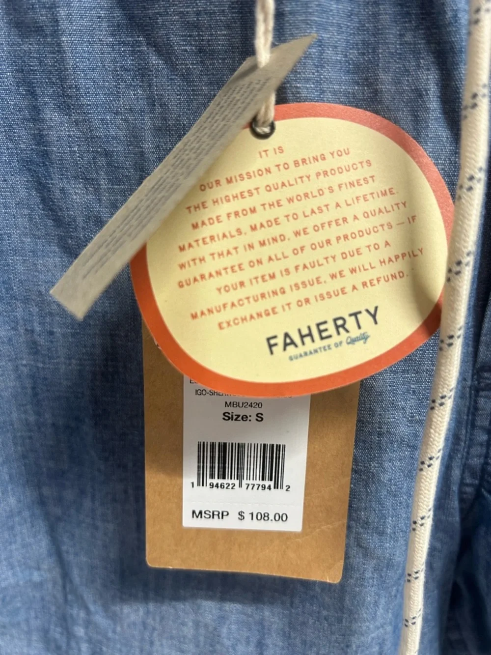Faherty Men’s blue shorts smal 6.5” NWT